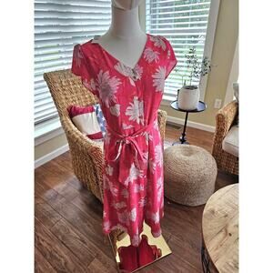 Talbots Belted Midi Shirtdress- CHRYSANTHEMUM Women's Size 2P NWT Hot Pink